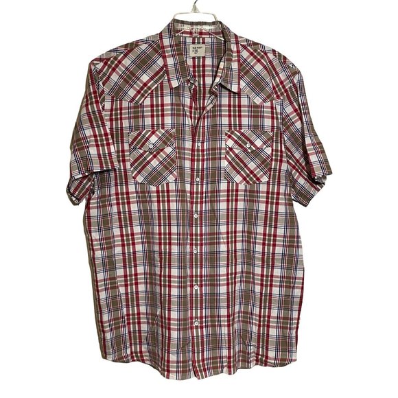 Old Navy Shirt Size XXL Mens Classic Button Up Short Sleeve Checkered 2XL - Picture 1 of 7